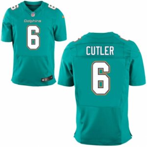 Men\'s Nike Miami Dolphins #6 Jay Cutler Elite Aqua Green Team Color NFL Jersey