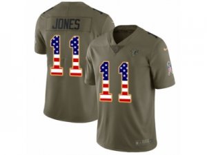 Men Nike Atlanta Falcons #11 Julio Jones Limited Olive USA Flag 2017 Salute to Service NFL Jersey