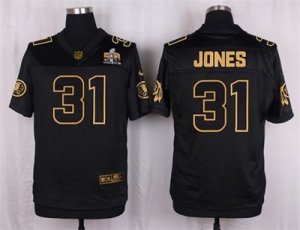 Nike Washington Redskins #31 Matt Jones Black Pro Line Gold Collection Jersey(Elite)