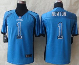 Youth 2014 New Nike Carolina Panthers #1 Newton Blue Jerseys(Drift Fashion)