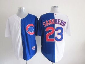 MLB Chicago Cubs #23 Sandberg White-Blue Split Jerseys