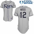 Mens Majestic Tampa Bay Rays #12 Wade Boggs Authentic Grey Road Cool Base MLB Jersey