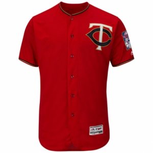 Men\'s Minnesota Twins Majestic Blank Fashion Scarlet Flex Base Authentic Collection Team Jersey