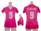 Nike Women detroit lions #9 stafford pink jerseys[draft him ii top]
