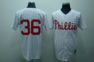 mlb philadelphia phillies #36 roberts m&n white(red strip)