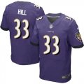 Nike Baltimore Ravens #33 Will Hill Purple Jerseys(Elite)