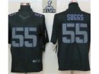 2013 Super Bowl XLVII Nike NFL Baltimore Ravens #55 Terrell Suggs Black Jerseys(Impact Limited)