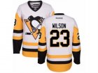 Mens Reebok Pittsburgh Penguins #23 Scott Wilson Authentic White Away NHL Jersey