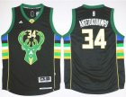 NBA Men Milwaukee Bucks #34 Giannis Antetokounmpo Black Alternate Stitched Jersey