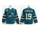 youth nhl jerseys san jose sharks #19 thornton green[2014 new stadium][patch C]