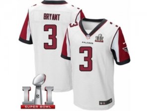 Mens Nike Atlanta Falcons #3 Matt Bryant Elite White Super Bowl LI 51 NFL Jersey