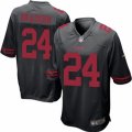 Mens Nike San Francisco 49ers #24 Shaun Draughn Game Black Alternate NFL Jersey