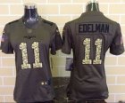 Women Nike New England Patriots #11 Julian Edelman Green Salute to Service Jerseys