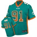 Nike Miami Dolphins #91 Cameron Wake Aqua Green Jersey(Elite Drift Fashion)