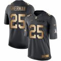 Men's Nike Seattle Seahawks #25 Richard Sherman Limited Black Gold Salute to Service NFL Jersey