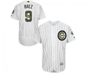 Men\'s Majestic Chicago Cubs #9 Javier Baez Authentic White 2016 Memorial Day Fashion Flex Base MLB Jersey