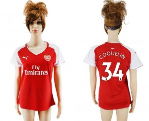 2017-18 Arsenal 34 COQUELIN Home Women Soccer Jersey