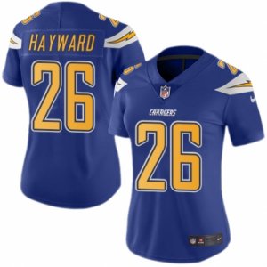Women\'s Nike San Diego Chargers #26 Casey Hayward Limited Electric Blue Rush NFL Jersey