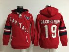 Women Washington Capitals #19 Nicklas Backstrom Red Old Time Heidi Hoodie NHL Hoodie