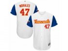 Mens Venezuela Baseball Majestic #47 Franklin Morales White 2017 World Baseball Classic Authentic Team Jersey
