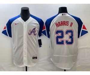 Men\'s Atlanta Braves #23 Michael Harris II White 2023 City Connect Flex Base Stitched Baseball Jersey