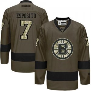 Boston Bruins #7 Phil Esposito Green Salute to Service Stitched NHL Jersey