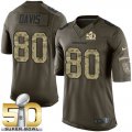 Nike Denver Broncos #80 Vernon Davis Green Super Bowl 50 Men's Stitched NFL Limited Salute To Service Jersey