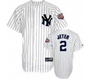 New York Yankees #2 Jeter Youth White(2009 logo)