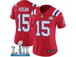 Women Nike New England Patriots #15 Chris Hogan Red Alternate Vapor Untouchable Limited Player Super Bowl LII NFL Jersey