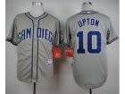 MLB San Diego Padres #10 Justin Upton Grey Cool Base Stitched Baseball jerseys