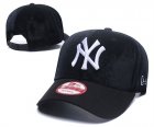 Yankees Team Logo Black Peaked Adjustable Hat GS