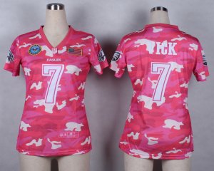 Nike Women Philadelphia Eagles #7 Michael Vick Salute to Service New Pink Camo jerseys