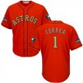 Youth Houston Astros #1 Carlos Correa Orange 2018 Gold Program cool base Jersey