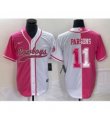 Mens Nike Dallas Cowboys #11 Micah Parsons Pink White Two Tone Cool Base Stitched Baseball Jersey
