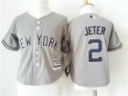 Yankees #2 Derek Jeter Grey Toddler New Cool Base Jersey