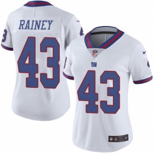 Women\'s Nike New York Giants #43 Bobby Rainey Limited White Rush NFL Jersey