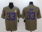 Nike Vikings #33 Dalvin Cook 2017 Olive Salute To Service Limited Jersey