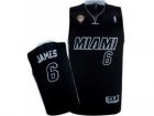 nba Miami Heat #6 LeBron James Black With White Shadow