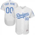 Los Angeles Dodgers White Fathers Day Mens Flexbase Customized Jersey