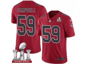 Youth Nike Atlanta Falcons #59 De\'Vondre Campbell Limited Red Rush Super Bowl LI 51 NFL Jersey