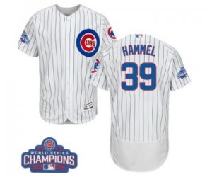 Mens Majestic Chicago Cubs #39 Jason Hammel White 2016 World Series Champions Flexbase Authentic Collection MLB Jersey