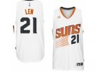 Mens Phoenix Suns #21 Alex Len adidas White Swingman Home Jersey