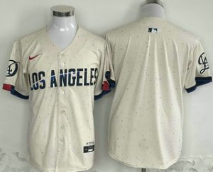 Dodgers Blank Cream Nike 2024 City Connect Cool Base Jersey