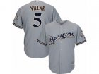 Youth Milwaukee Brewers #5 Jonathan Villar Replica Grey Road Cool Base MLB Jersey