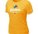 Women Detroit Lions Yellow T-Shirt