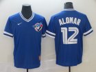 Blue Jays #12 Roberto Alomar Royal Throwback Jersey
