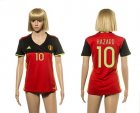 Women Belgium #10 Hazard Red Home Soccer Country Jersey