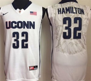 UConn Huskies #32 Richard Hamilton White College Basketball Jersey