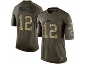 Mens Nike Carolina Panthers #12 Charles Johnson Limited Green Salute to Service NFL Jersey