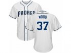 Youth Majestic San Diego Padres #37 Travis Wood Authentic White Home Cool Base MLB Jersey